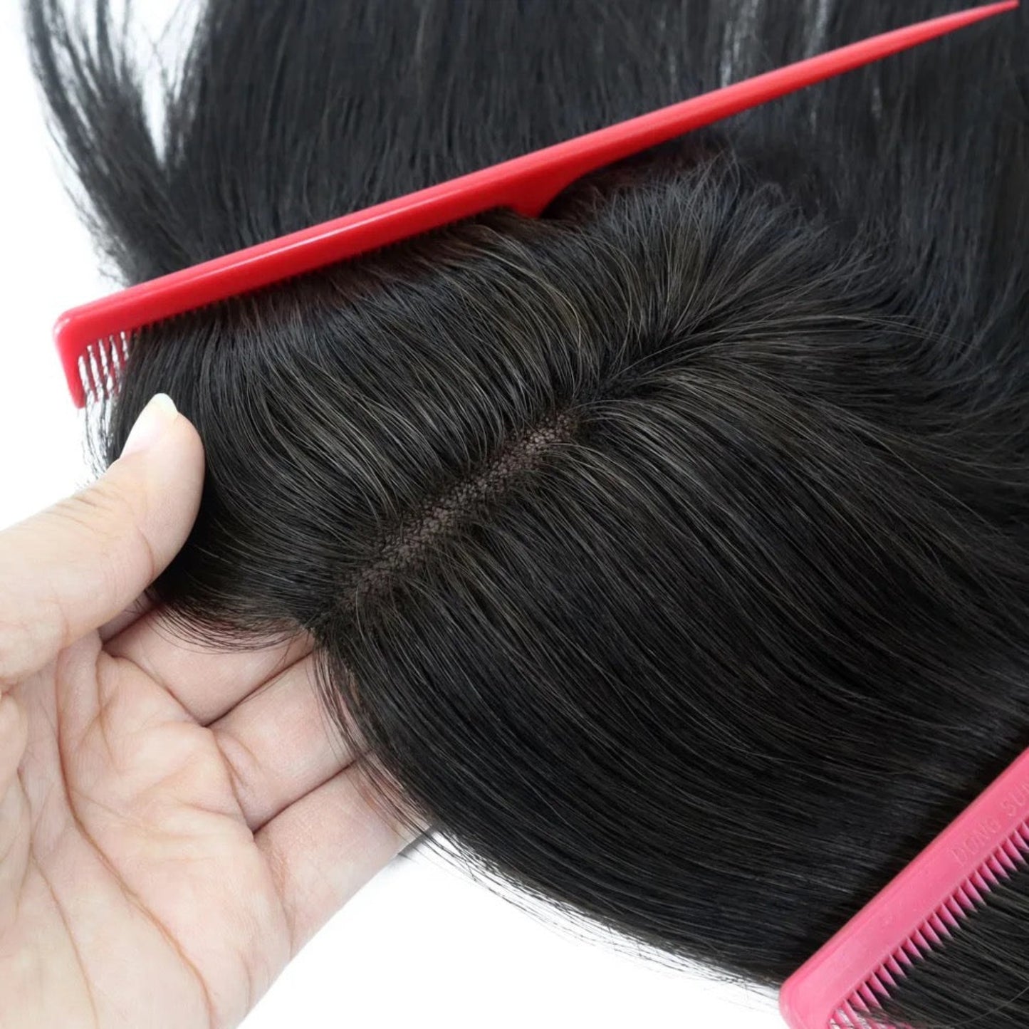 Black Net Hair Topper - Natural, Lightweight Coverage for Thinning Hair