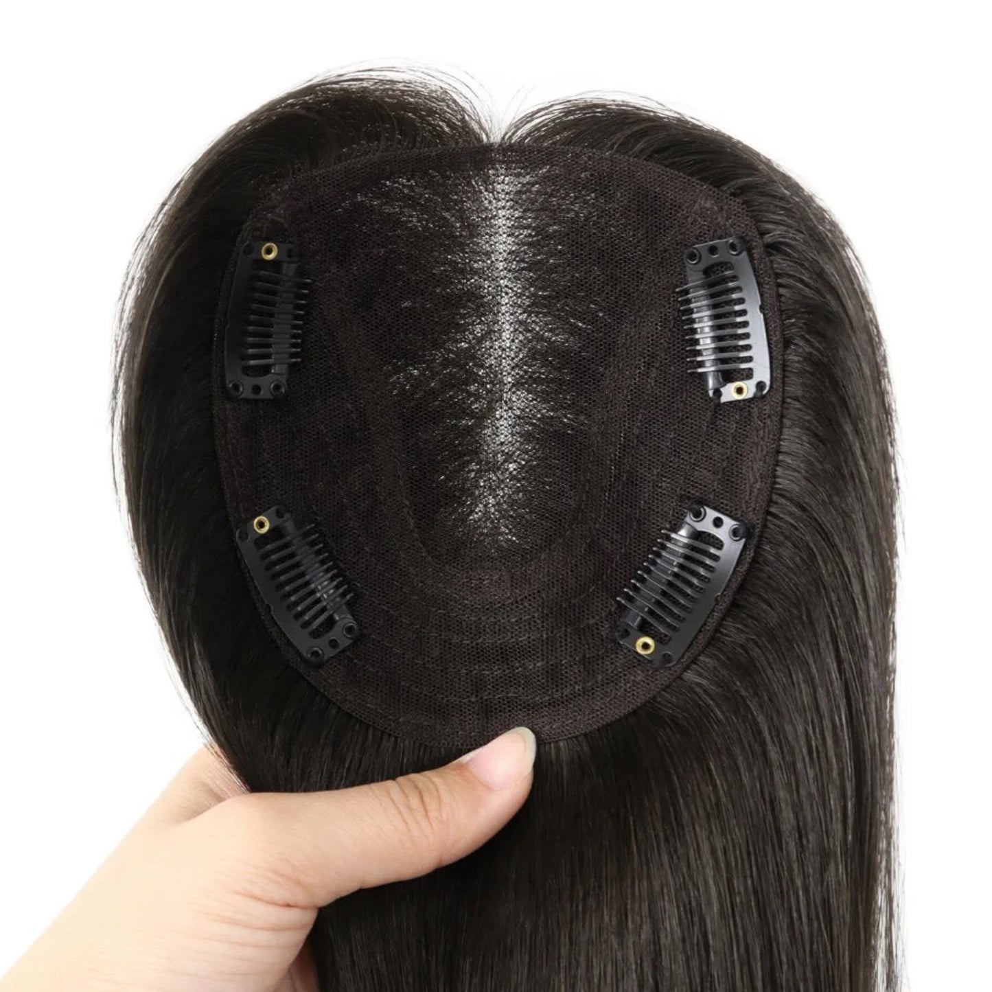 Black Net Hair Topper - Natural, Lightweight Coverage for Thinning Hair