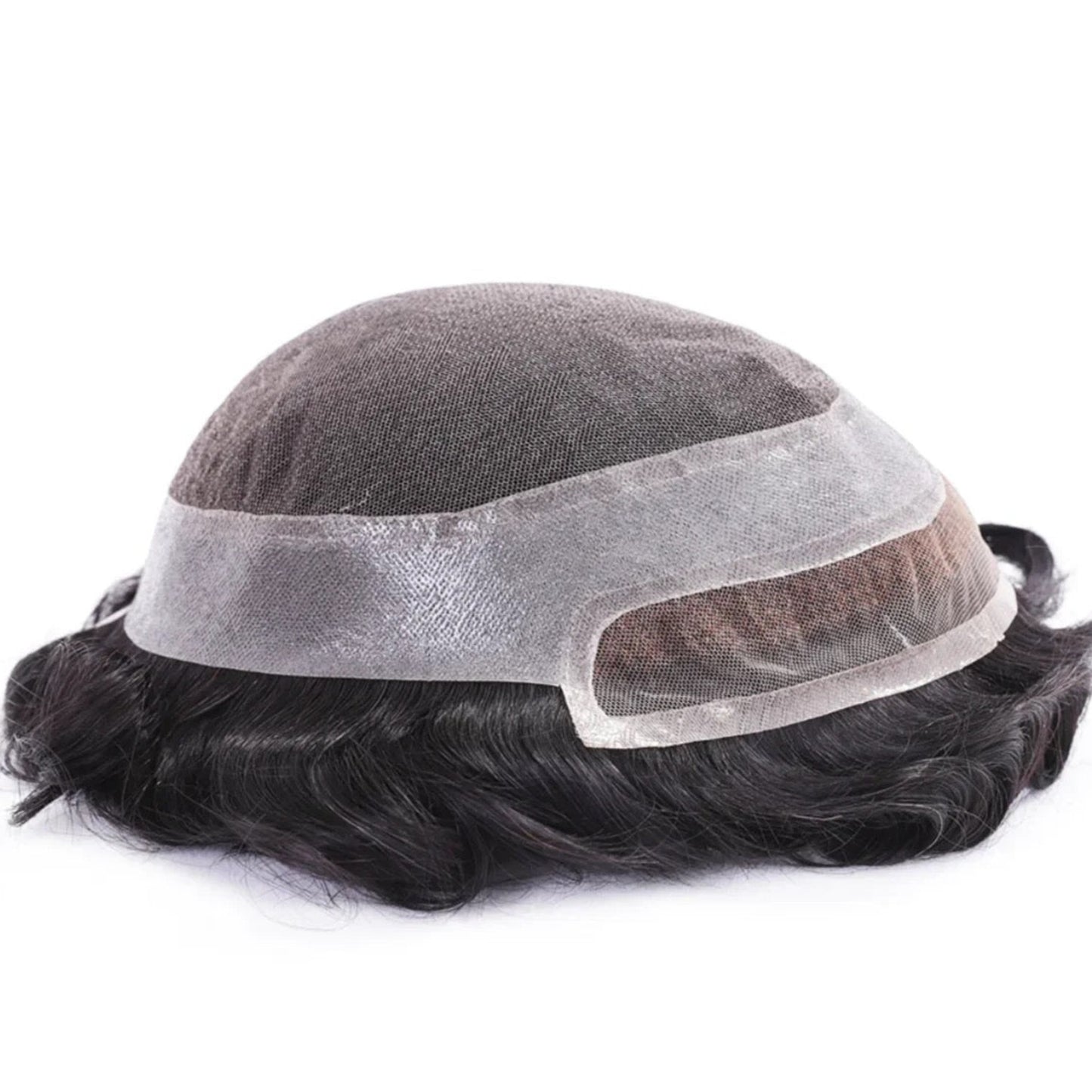 Hollywood Swiss Lace Toupee - crafted from 100% human hair for a natural look!