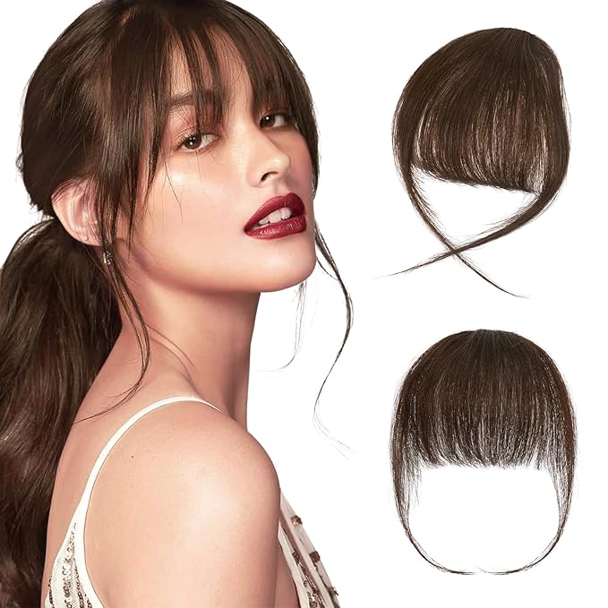 100% human hair bangs extension for women in light brown colour
