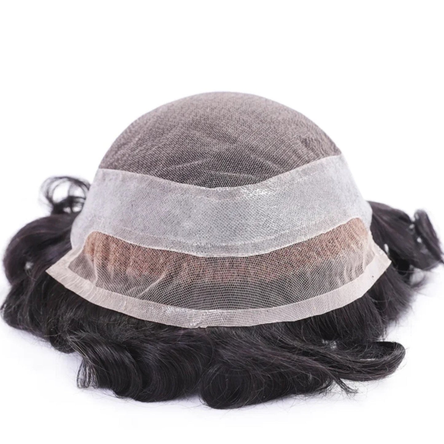 Hollywood Swiss Lace Toupee - crafted from 100% human hair for a natural look!