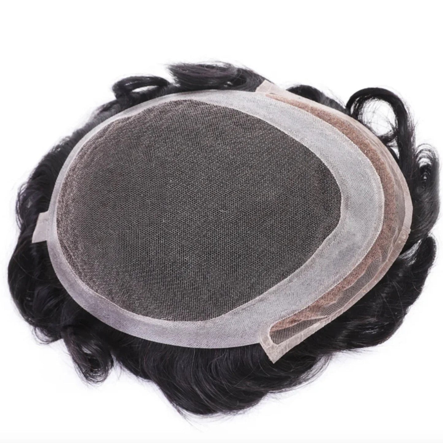 Hollywood Swiss Lace Toupee - crafted from 100% human hair for a natural look!