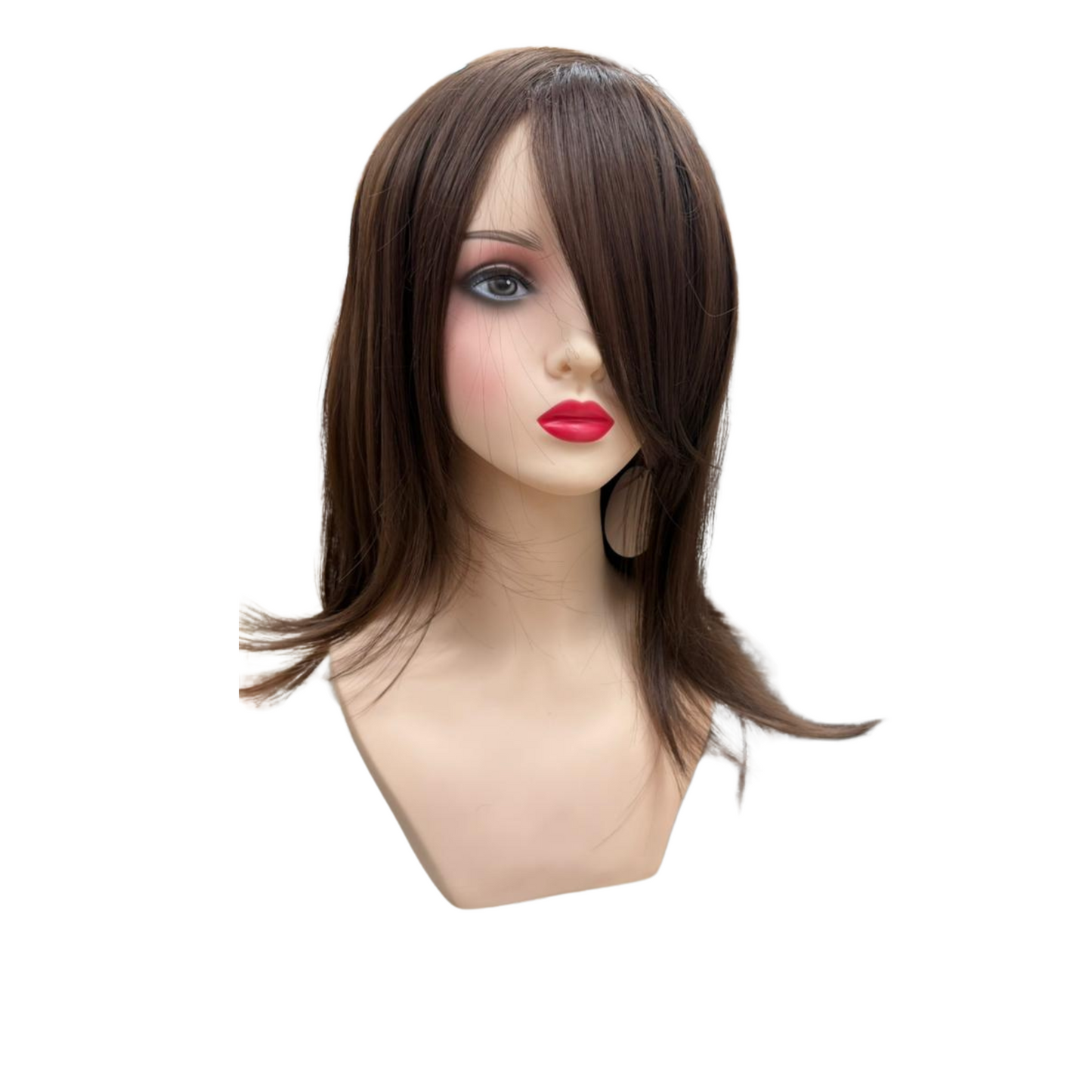 Full hair wig crafted from premium synthetic fibers for a quick transformation with minimal effort.