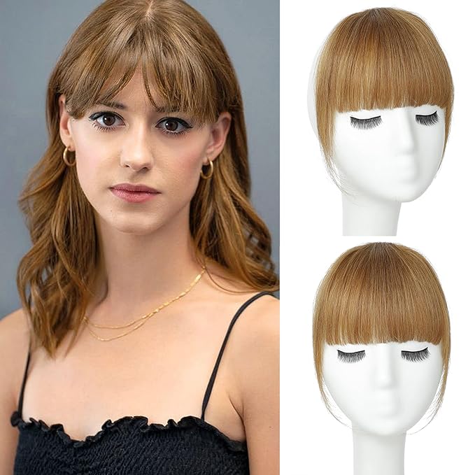 100% human hair bangs extension for women in light brown colour