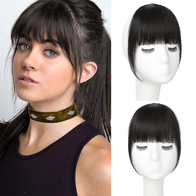 100% human hair bangs extension for women in dark brown colour
