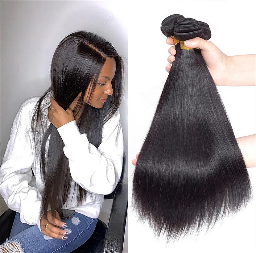 Hair extensions double drawn virgin hair