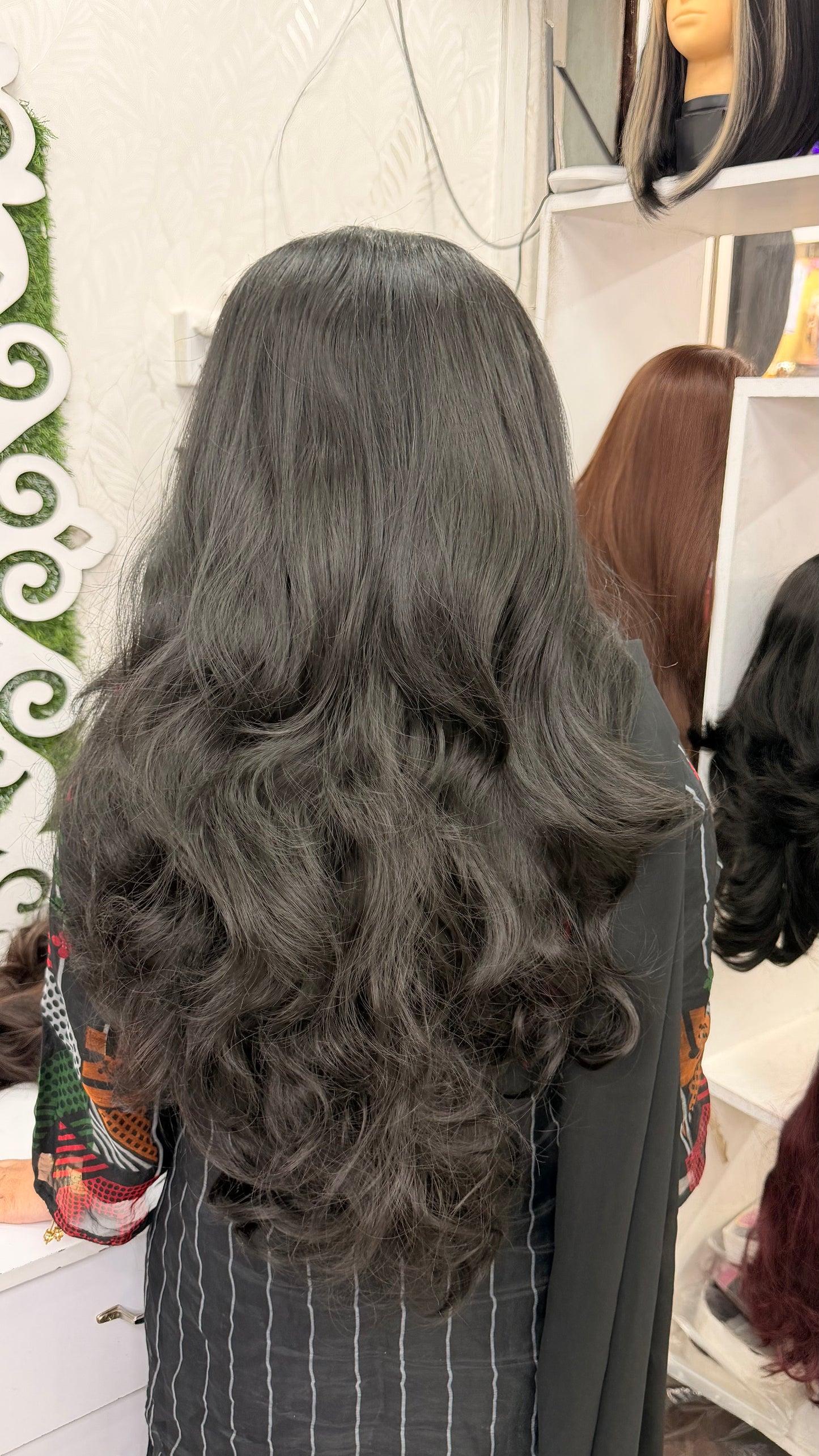 Short lace wig with mix hair